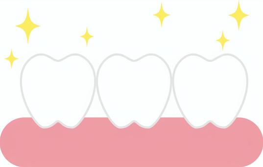 並んだ歯とキラキラ 歯,乳歯,永久歯,アイコン,歯医者,歯科,検診,歯列,歯列矯正,歯並びのイラスト素材