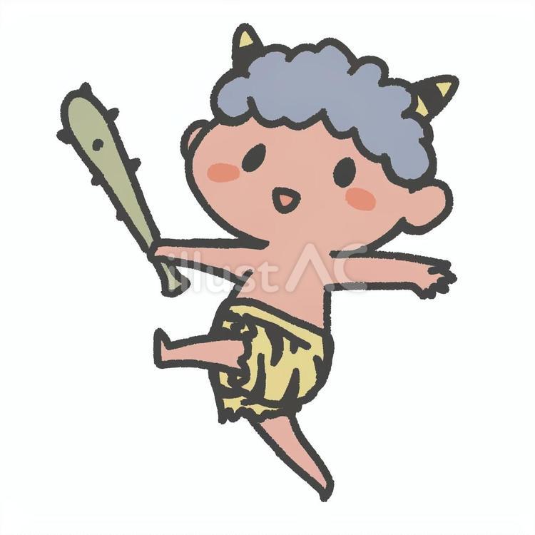 鬼の子 鬼,節分,2月3日のイラスト素材