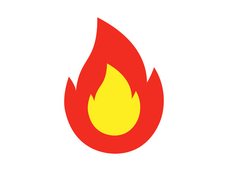 炎のアイコン/赤 ベタ塗り,かわいい,ベクター,炎,火,火の玉,熱い,アイコン,イラスト,シンプルのイラスト素材