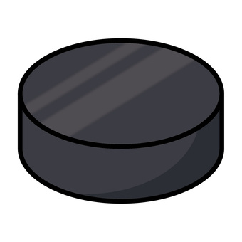 シンプルかわいいホッケーパック かわいい,シンプル,アイスホッケー,ホッケー,ホッケーパック,黒,グレー,単体,運動,スポーツのイラスト素材