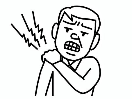 肩こり 肩こり,五十肩,激痛,人物,男性,イラストのイラスト素材