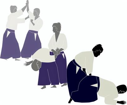 合気道-四教 合気道,技,四教,裏,動き,残像,格闘技,武道,選手,男子のイラスト素材