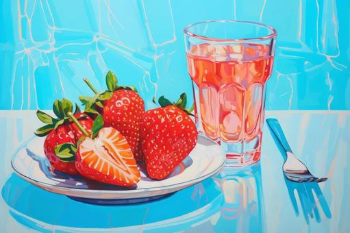 strawberry and drink, , JPG