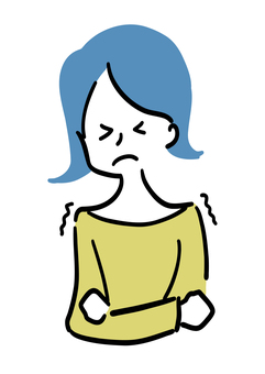 冷え性の女性 冷え性,寒い,冬,女性,シンプル,ラフタッチ,手書き風,イラスト,ベクター,上半身のイラスト素材