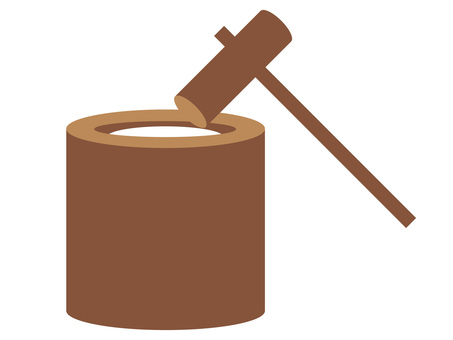 日本の伝統行事 ・お正月・臼と杵・餅つき 餅つき,臼,杵,正月,年末年始,伝統,行事,文化,日本,和風のイラスト素材