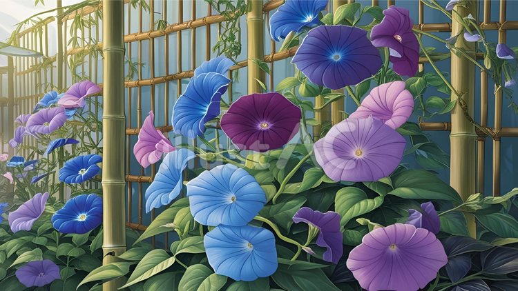 朝顔の背景 朝顔,背景,夏のイラスト素材