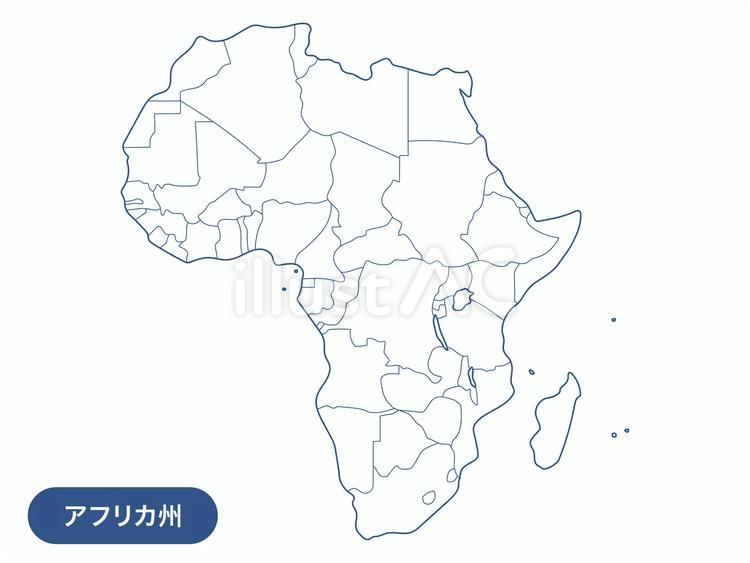 アフリカ州の地図の線画 地図,国名,世界地図のイラスト素材