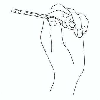 ストローを持つ 手,指,ストロー,持つ,片手,手元,細長い形,軽い,動作,道具のイラスト素材