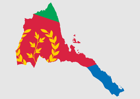 エリトリアの地図（国旗柄） エリトリア,地図,国旗,外国,海外,地理,土地,国土,地形,世界のイラスト素材