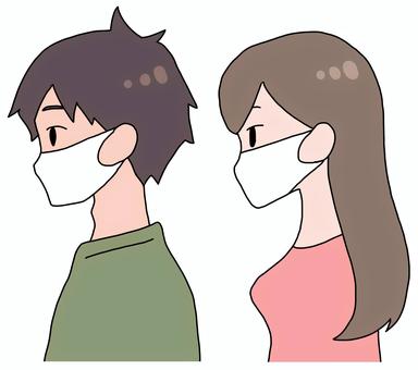 マスク男女 マスク男女 マスク,人物,女性のイラスト素材