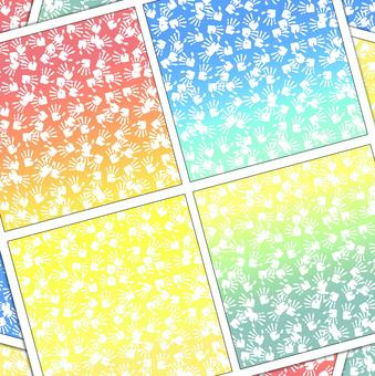 コマ割り  コマ割り  コマ割り,漫画,手形,手,てのひら,背景,グラデのイラスト素材