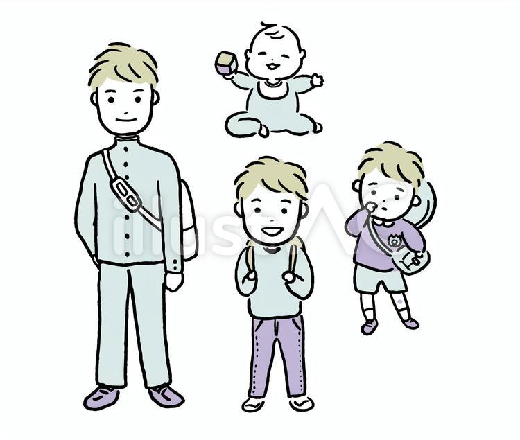 男の子（３C) 男の子,成長,男子のイラスト素材