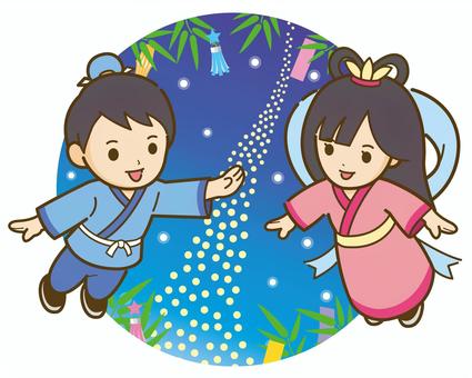 Illustration, tanabata, planet, orihime, 