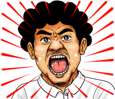 全力挨拶アフロ会社員 おはようございます,挨拶,人間,男性,アフロ,会社員,カッターシャツ,唾,集中線のイラスト素材