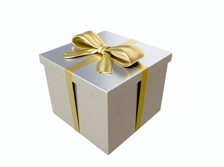 銀色のギフトボックス プレゼント,リボン,プレゼントボックス,贈り物,立方体,梱包,包装,ギフトボックス,箱,クリスマスのイラスト素材