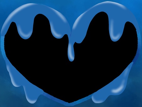 蕩けたハートのフレーム青 ハート,フレーム,枠のイラスト素材