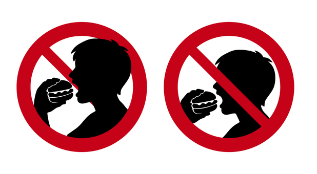 #3394飲食禁止 飲食禁止,食事禁止,食べ物禁止,持ち込み禁止,禁止マーク,ピクトグラム,注意,警告,標識,サインのイラスト素材