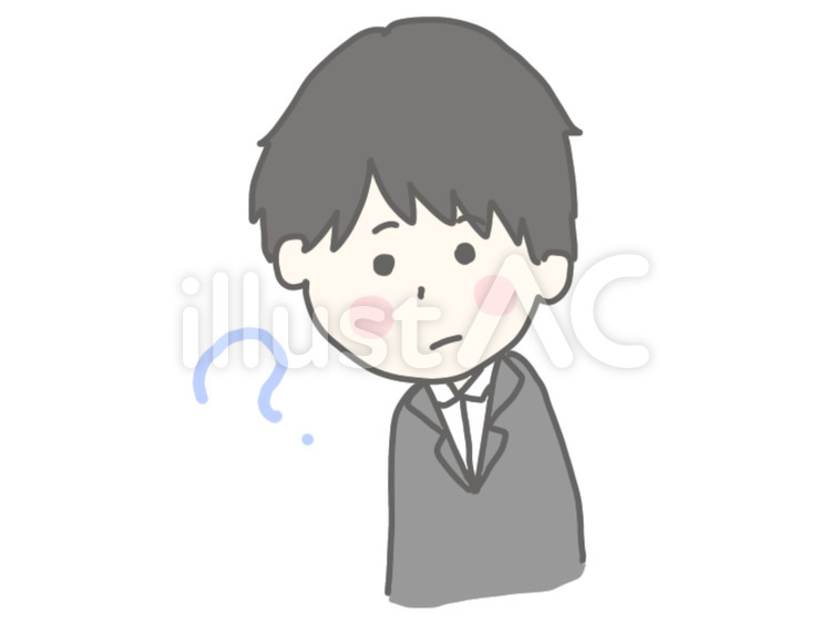 疑問を感じる男性 疑問,謎,男性のイラスト素材