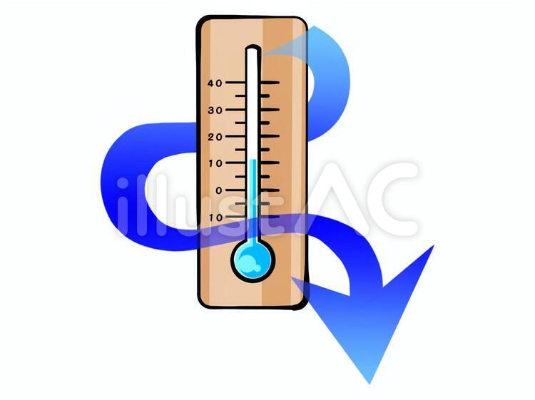 温度計 気温下降イラスト No 無料イラストなら イラストac