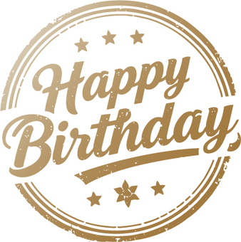 誕生日5 ハッピーバースデー,お祝い,はんこ,スタンプ,グラデーション,金,星,ゴールド,スター,飾りのイラスト素材