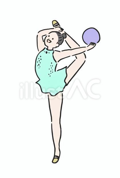 新体操をする女の子(ボール1)