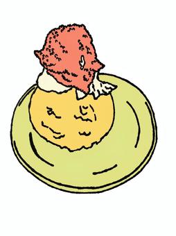 茹でたジャガイモのつまみ料理 じゃがいも,辛子明太子,クリームチーズ,おつまみ,肴のイラスト素材