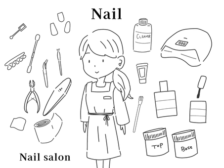 Illustration, nail tools, nail supplies, nail tip, 