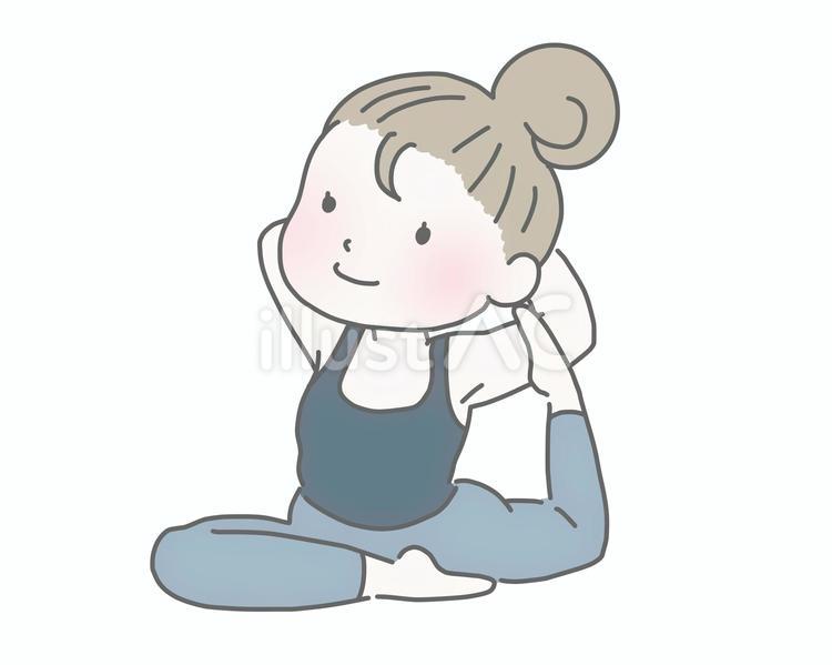 ヨガをする女性 ヨガ,ヨガポーズ,ストレッチのイラスト素材