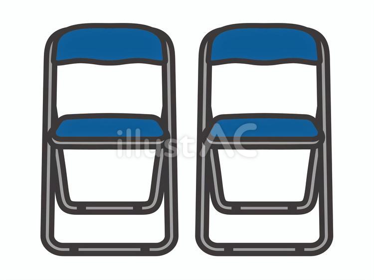 パイプ椅子２脚（正面）セット02 パイプ椅子,学校,イベントのイラスト素材