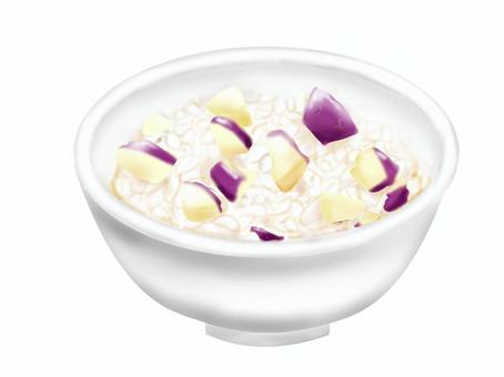 さつまいもごはん さつまいもご飯,サツマイモ,炊き込みご飯,まぜご飯,主食,芋,炭水化物,和食,メニュー,献立のイラスト素材