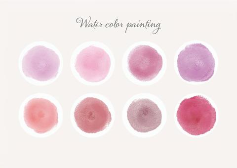 Watercolor color round button set, , JPG, PNG and AI