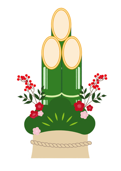 シンプルな門松のイラスト 門松,正月,お正月,竹,松,梅,玄関,めでたい,背景透過,年賀のイラスト素材