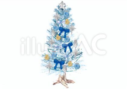 《水彩風》クリスマスツリー_豪華2
