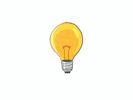 ついてる電球 電球,電気,照明,点灯,光,電球色のイラスト素材