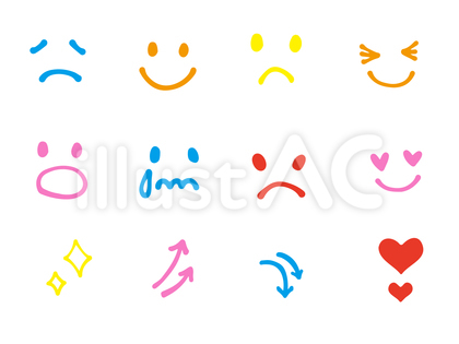 手描き顔文字リアクション素材