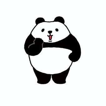 パンダシリーズ　がんばろう！ パンダ,かわいい,動物,ガッツポーズ,グー,応援,笑顔,見守る,キャラクター,中国のイラスト素材