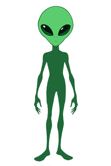 緑色の地球外生命体 エイリアン,宇宙人,生命体,地球外,緑,目,怖い,気持ち悪い,sf,ファンタジーのイラスト素材