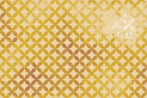 ベージュの七宝和柄マーブル マーブル,七宝,和柄,パターン,背景,壁紙,幾何学,円形,円,サークルのイラスト素材