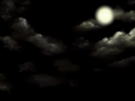 Darkness and full moon, month, full moon, landscape, JPG