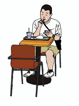 カフェで休憩中