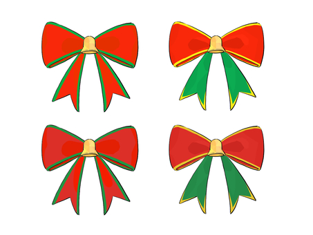 クリスマスリボン　セット リボン,りぼん,かわいい,可愛い,複数,たくさん,装飾,飾り,素材,セット素材のイラスト素材