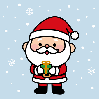 プレゼントを届けに来た可愛い笑顔のサンタ サンタクロース,クリスマス,サンタ,クリスマスツリー,xmas,サンタさん,メリークリスマス,プレゼント,雪の結晶,かわいいのイラスト素材