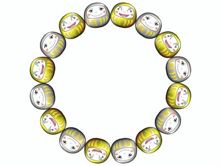 金と銀のダルマのフレ−ム