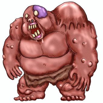 大柄の悪魔やアンデッド系モンスター横 大柄の悪魔やアンデッド系モンスター横 アンデッド,ゾンビ,リビングデッド,怪物,化け物,モンスター,魔物,クリーチャー,人外,人型のイラスト素材