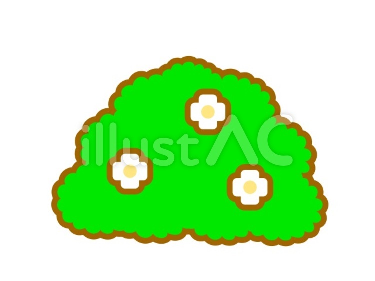 花と低木　白 花,低木,植物のイラスト素材