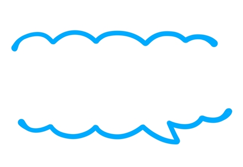 もこもこ吹き出し風囲みフレーム（青色） もこもこ,吹き出し,雲,囲み,フレーム,ライン,アンダーライン,素材,飾り,装飾のイラスト素材