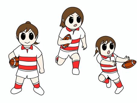 1ラグビー女子 運動,スポーツ,ラグビー,球技,闘球,女子のイラスト素材