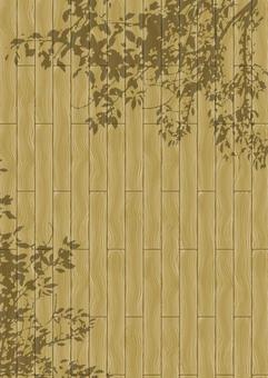 木陰木目　 木陰,葉,自然,板張り,木目,フローリング,床,壁,イメージ,背景のイラスト素材