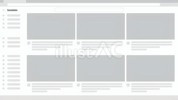 動画サイトの一覧画面 パソコン,pc,画面のイラスト素材