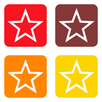 星のスタンプ風アイコン 赤黄系4色セット 星のスタンプ風アイコン 赤黄系4色セット 星,印,勲章,栄光,名誉,光,輝き,煌めき,綺羅星,評価のイラスト素材